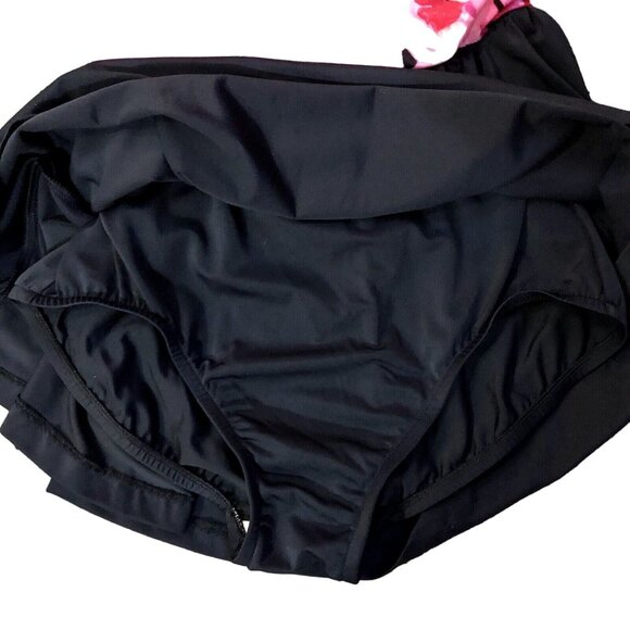 Maxine of Hollywood Swimsuit Womens 12 Used Pink Red Purple Floral Black MM4GF37 - Picture 6 of 13